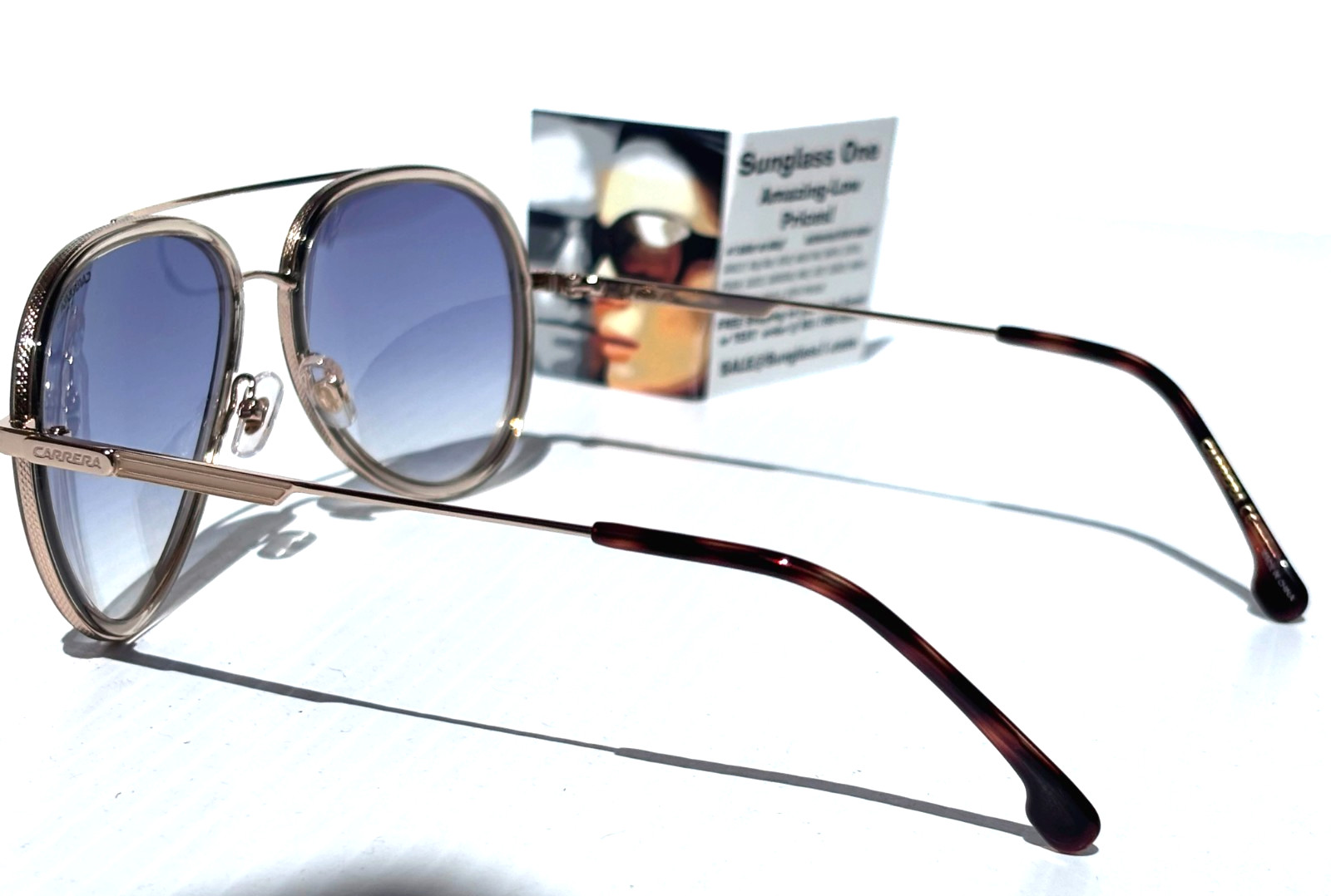 CARRERA Gold Gradient Champagne Blue Fade Lens Sunglass 1044/S HAM1V