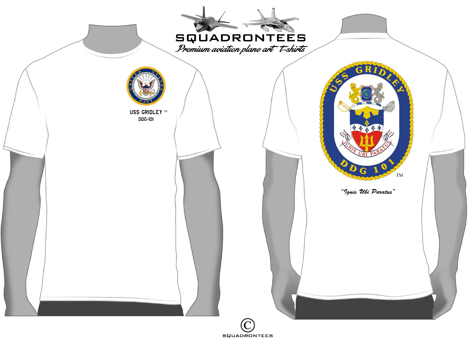 USS Gridley DDG-101 T-Shirt D2 – USN Licensed Product