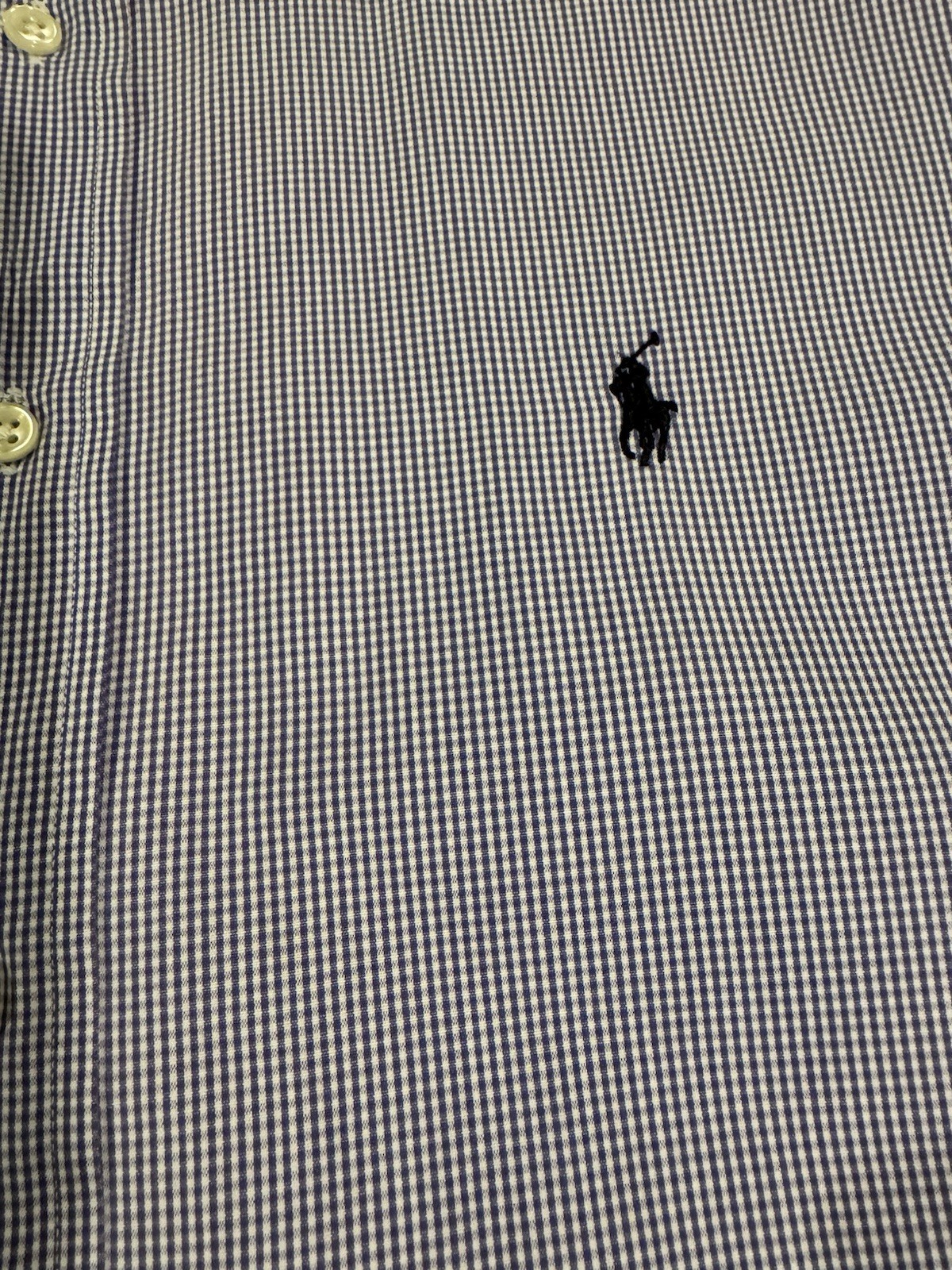 Ralph Lauren Blake XL Purple White Gingham Cotton Easy Care Button-Down Shirt