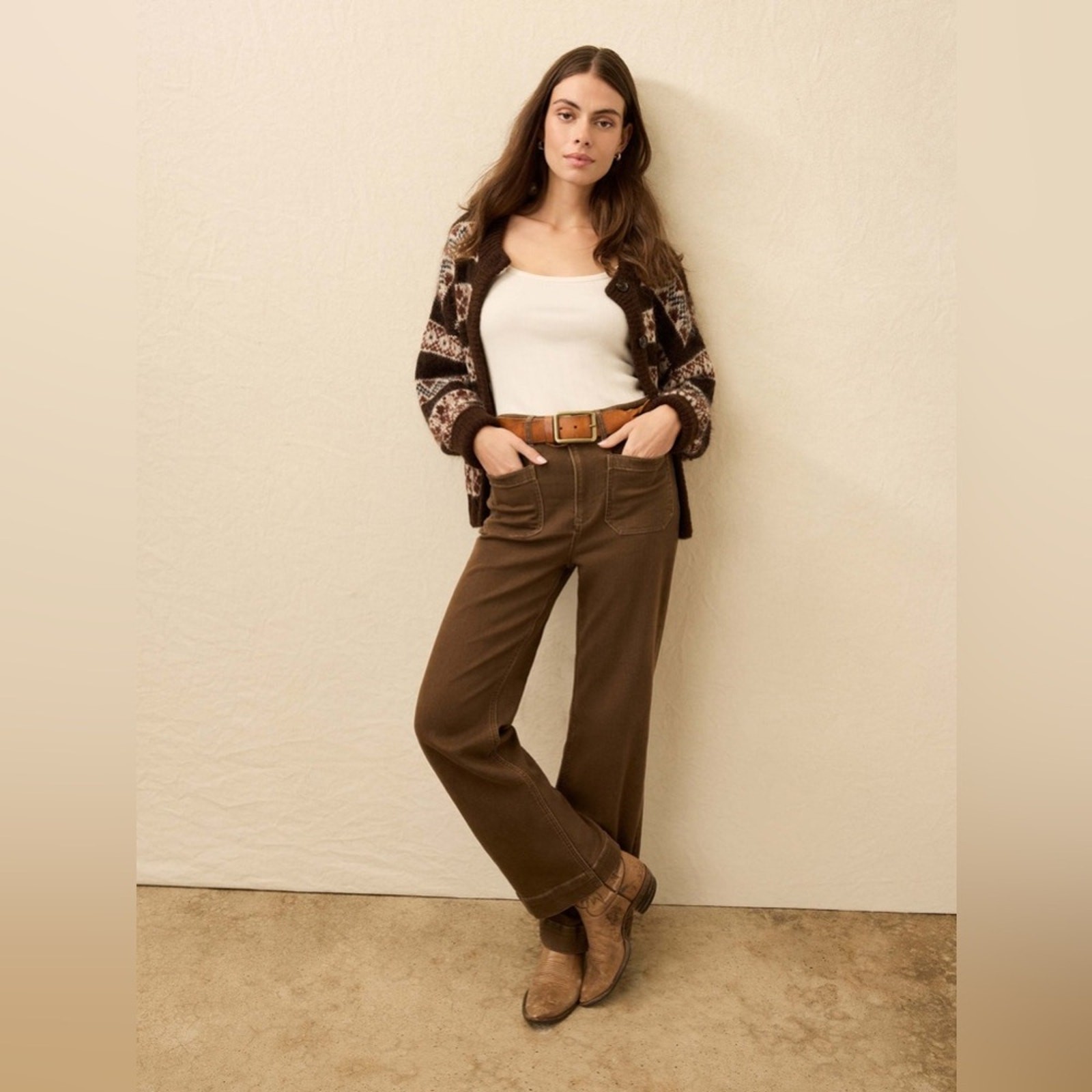 Faherty Stretch Terry Patch Pocket Pant – Walnut Brown 26