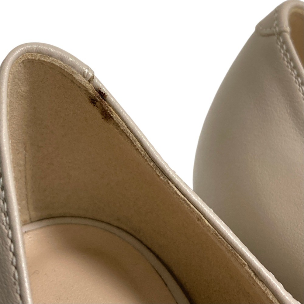 DIANA Leather Bit Square Toe Heel Pumps, Size 9.1″”, Greige Women USED