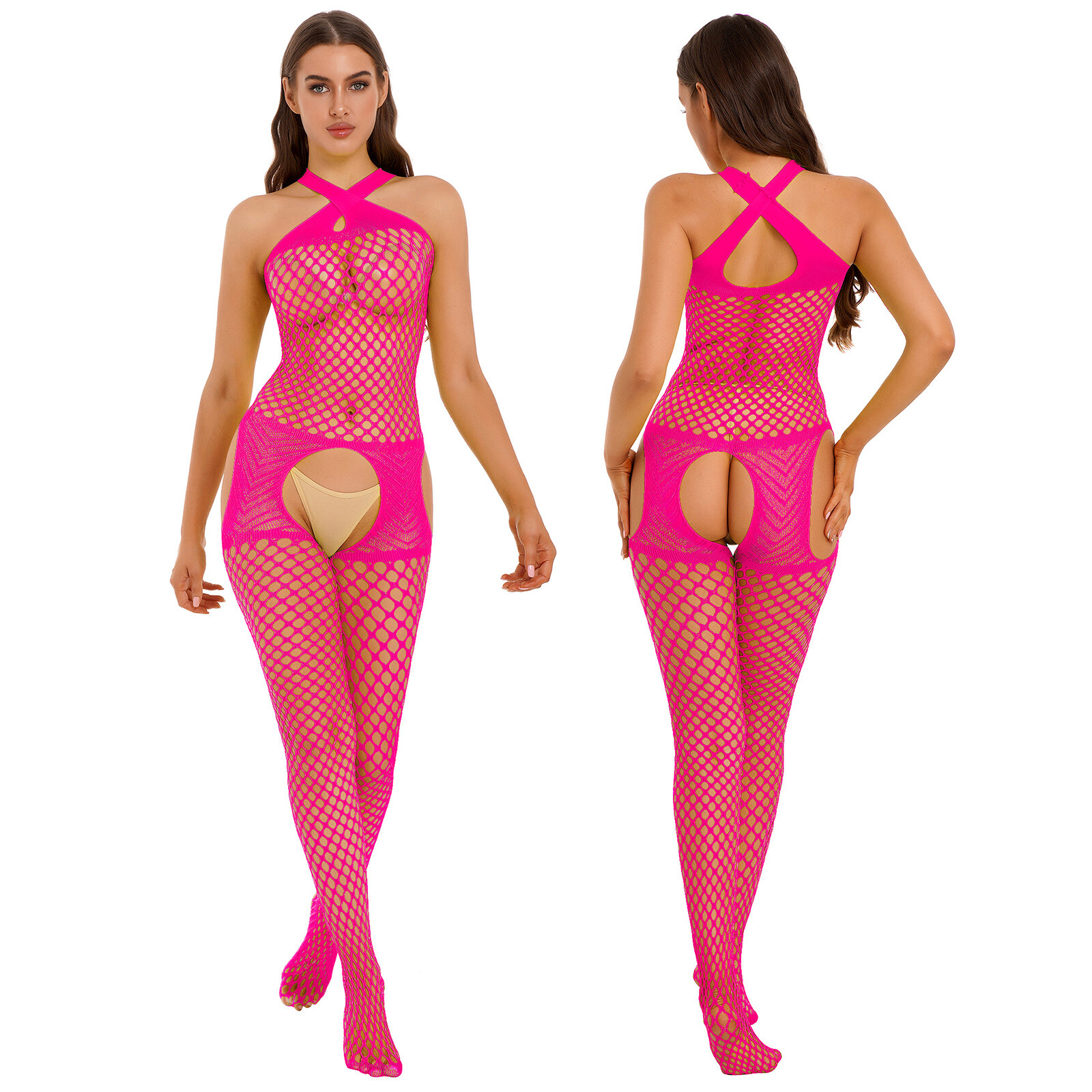 Women Lingerie Fishnet Body Stocking Dress Underwear Babydoll Sleepwear Bodysuit