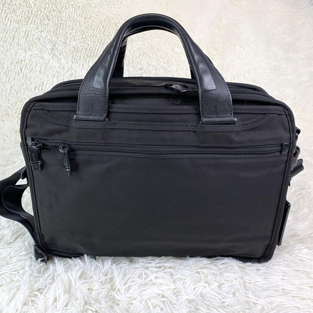 TUMI Alpha 2 26120D2 Black Nylon 2 Way Business Briefcase Bag Auth