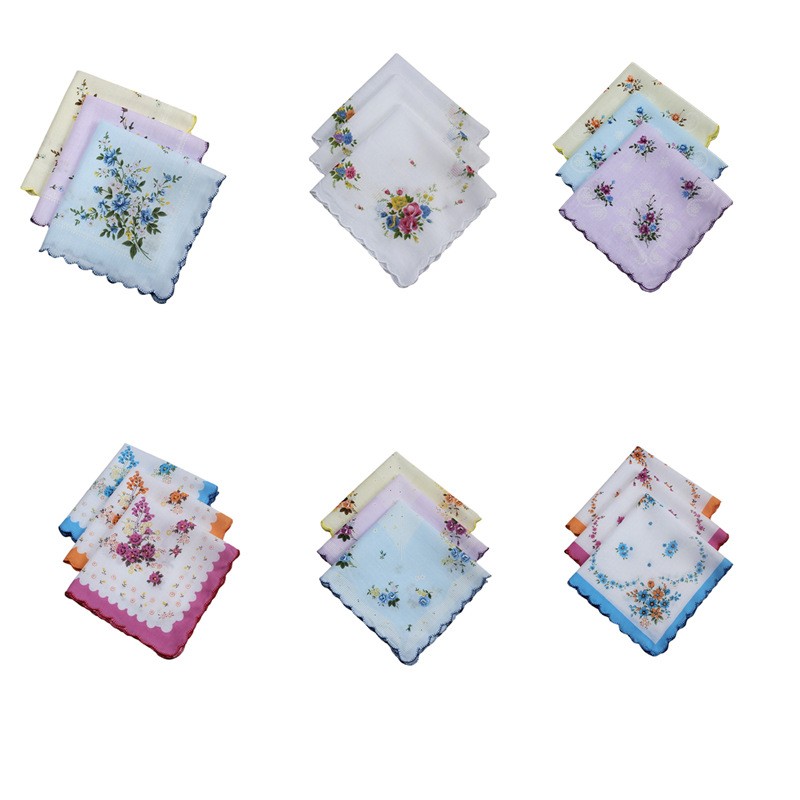 Mixed Lot 20 Square Hanky Cotton Vintage style floral Handkerchiefs Women 11.8“
