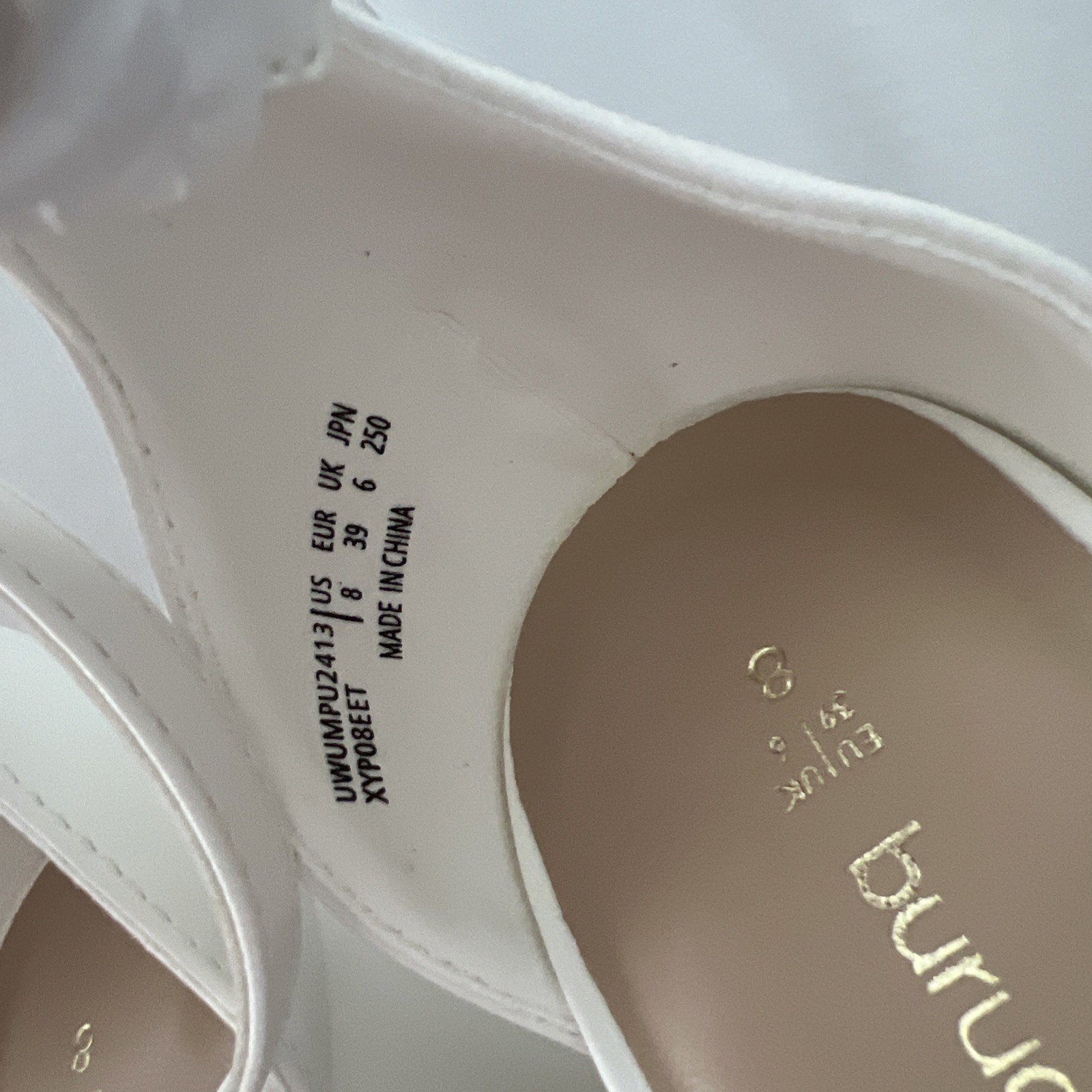 Burudani High Heels Chunky Block Platform Heels Ankle Strap Size US 8 White