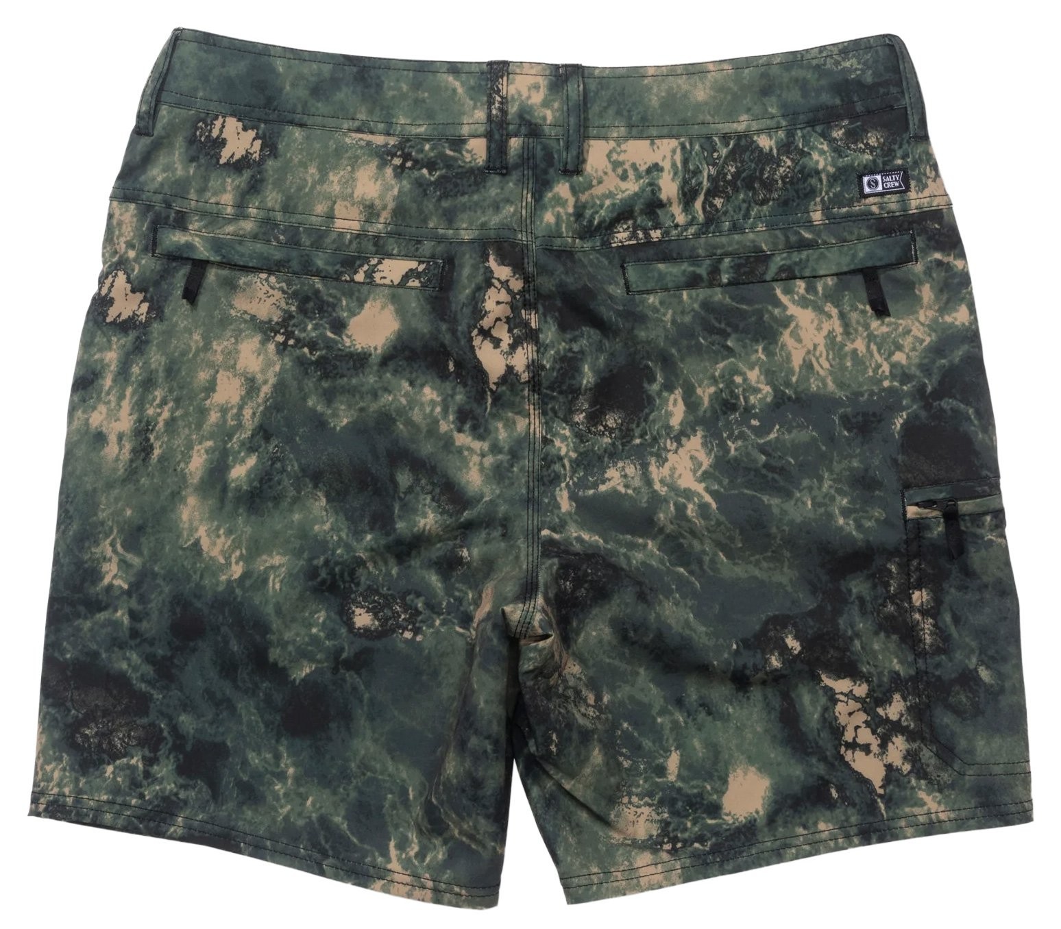 Salty Crew Transom Tech 18″ Hybrid Walk Shorts – Camo – New