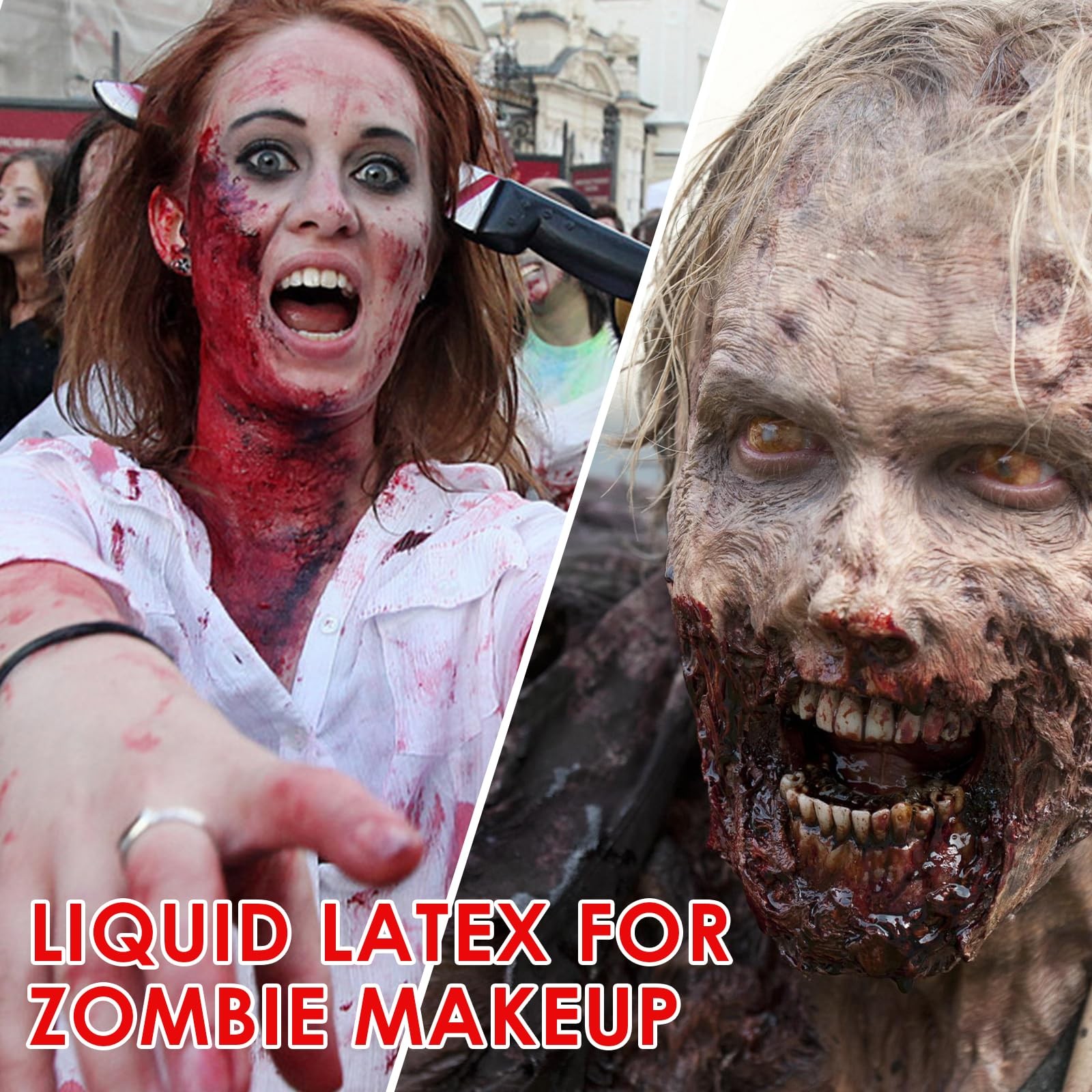 2.2 fl oz Liquid Latex Halloween SFX Makeup Kit, Clear Adhesive Latex Glue fo…