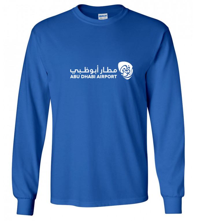 Abu Dhabi Airport Tee Shirt United Arab Emirates UAE Blue Long Sleeve T-shirt