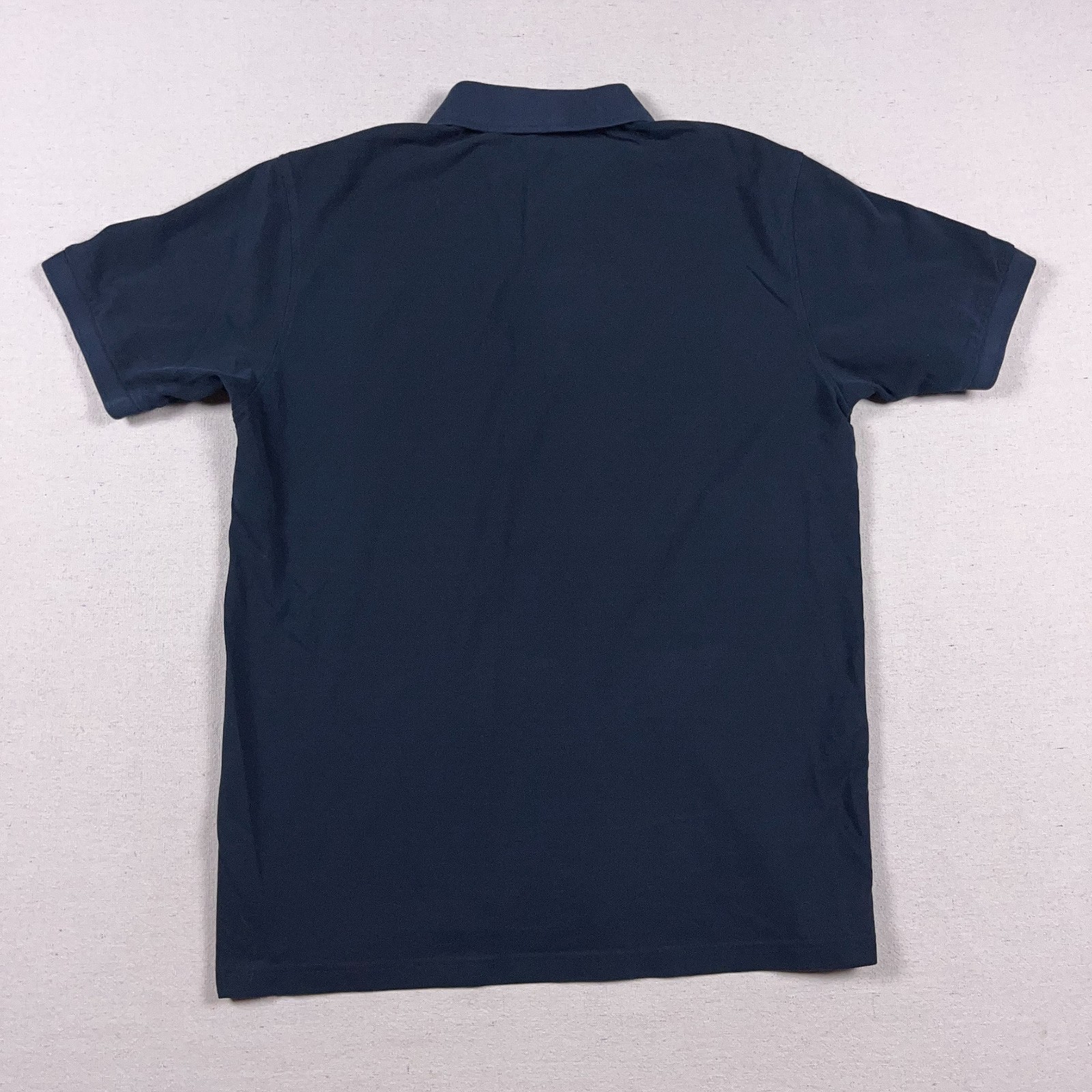Asket Polo Shirt Mens Large Long Navy Blue Short Sleeve Pique Cotton
