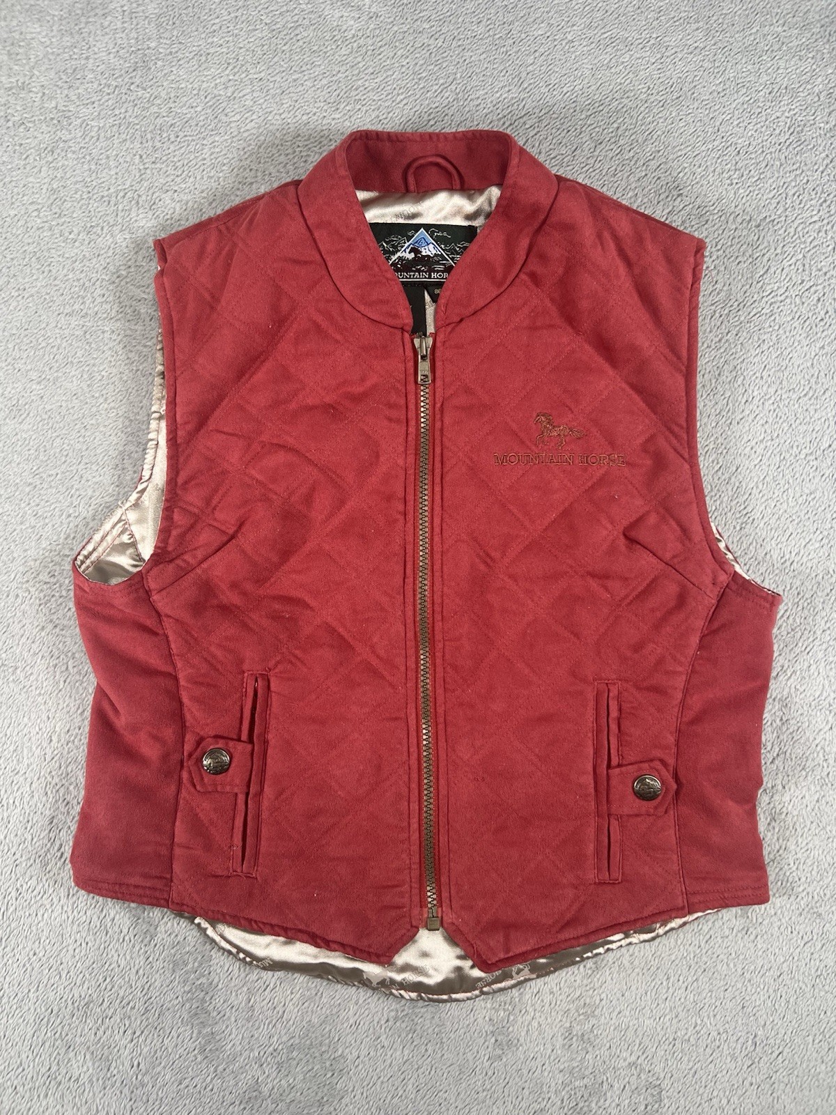 Vintage Mountain Horse Womens S Red Quilted Equestrian Vest