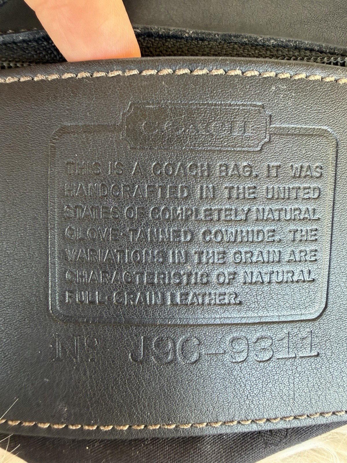 Vintage Coach Bleecker Demi Zip 9311 Black Leather Shoulder Bag USA Y2K