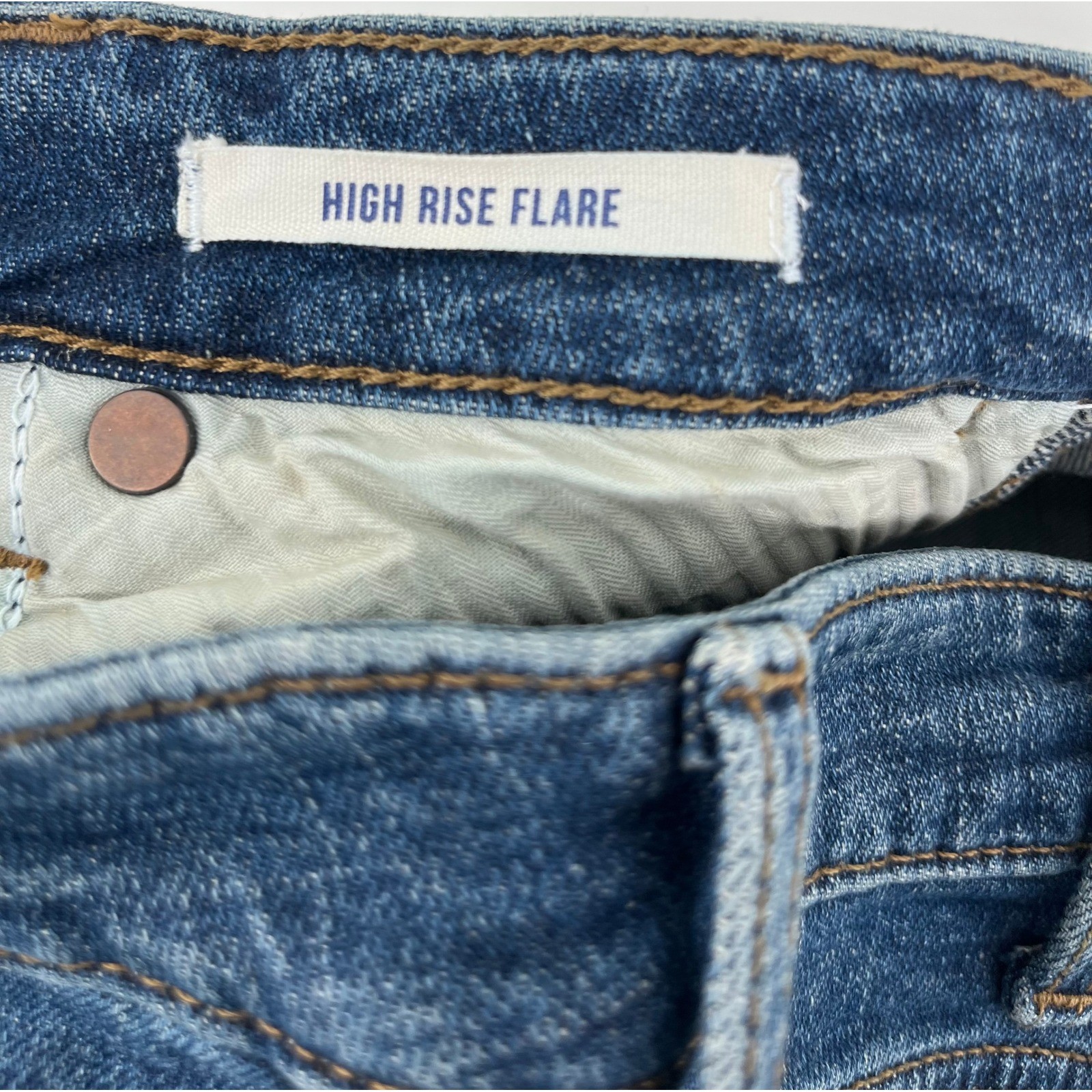 Wrangler Womens High Rise Flare bell bottom Jeans Blue Laney Wilson 27×32