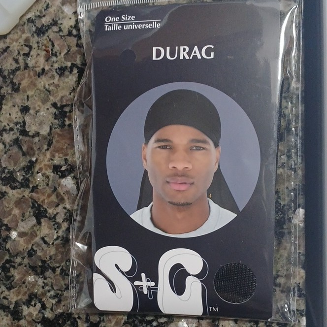 S+G Durag Do-rag Headwear Solid Black One Size Unisex Adults