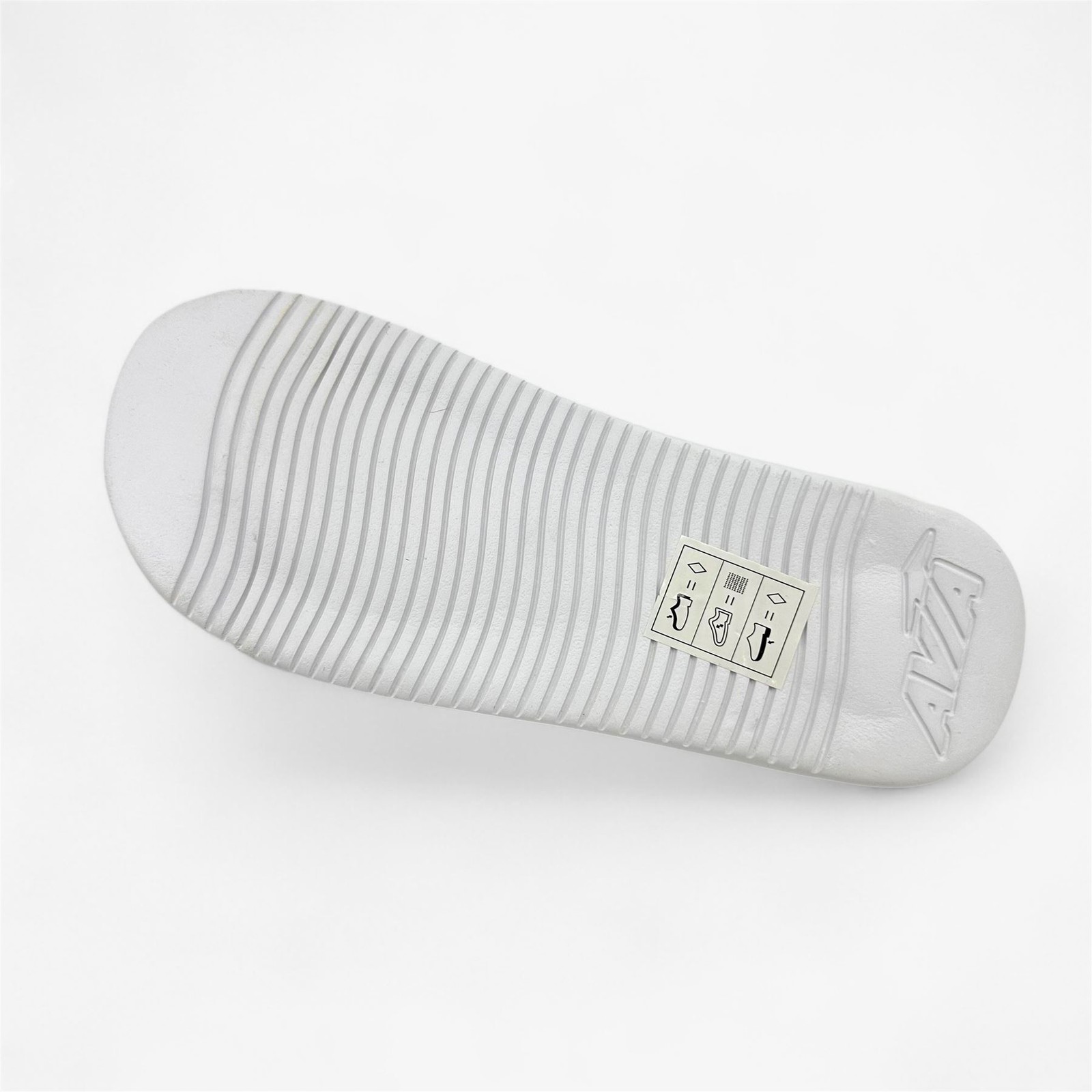 Avia Memory Foam Slide Jet Black Bright White Kids Boys Sandal Slide