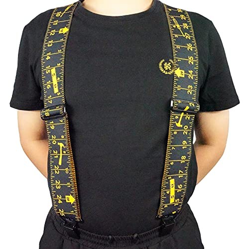 Melo Tough Men’s Suspenders Fully Elastic 2 inch Wide X back Heavy Black Rule