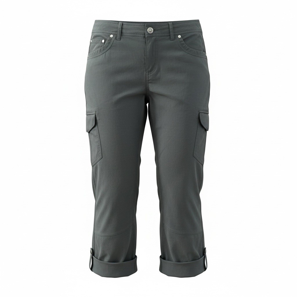 Kuhl Womens Cargo Pants Convertible Dark Gray Blk Sz 12 Reg Mid Rise Never Worn