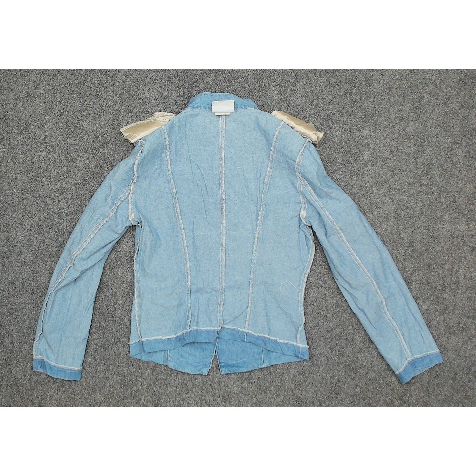 Vintage 80s Granite Denim Drummer Boy Band Jacket Western Concho Buttons Size S