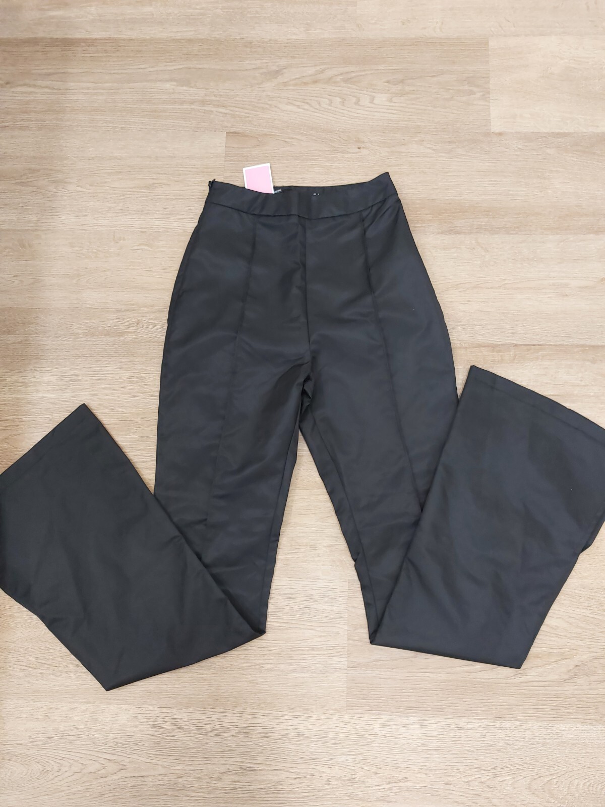 NEW/PRETTY LITTLE THING/WOMEN’S/SZ.0/BLACK/100%POLYAMIDE/HI RISE/WIDE LEG/
