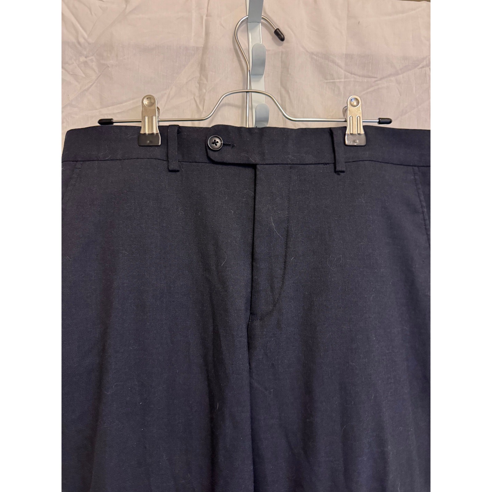 Perry Ellis Portfolio Suit Mens 40R Slim Fit Navy Blue Jacket 34×32 Pants