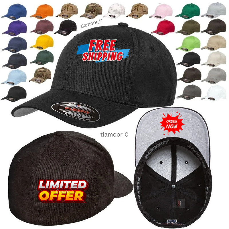 Flexfit 6277 Original Fitted Hat 6 Panel Baseball Cap Flexfit S/M L/XL XXL
