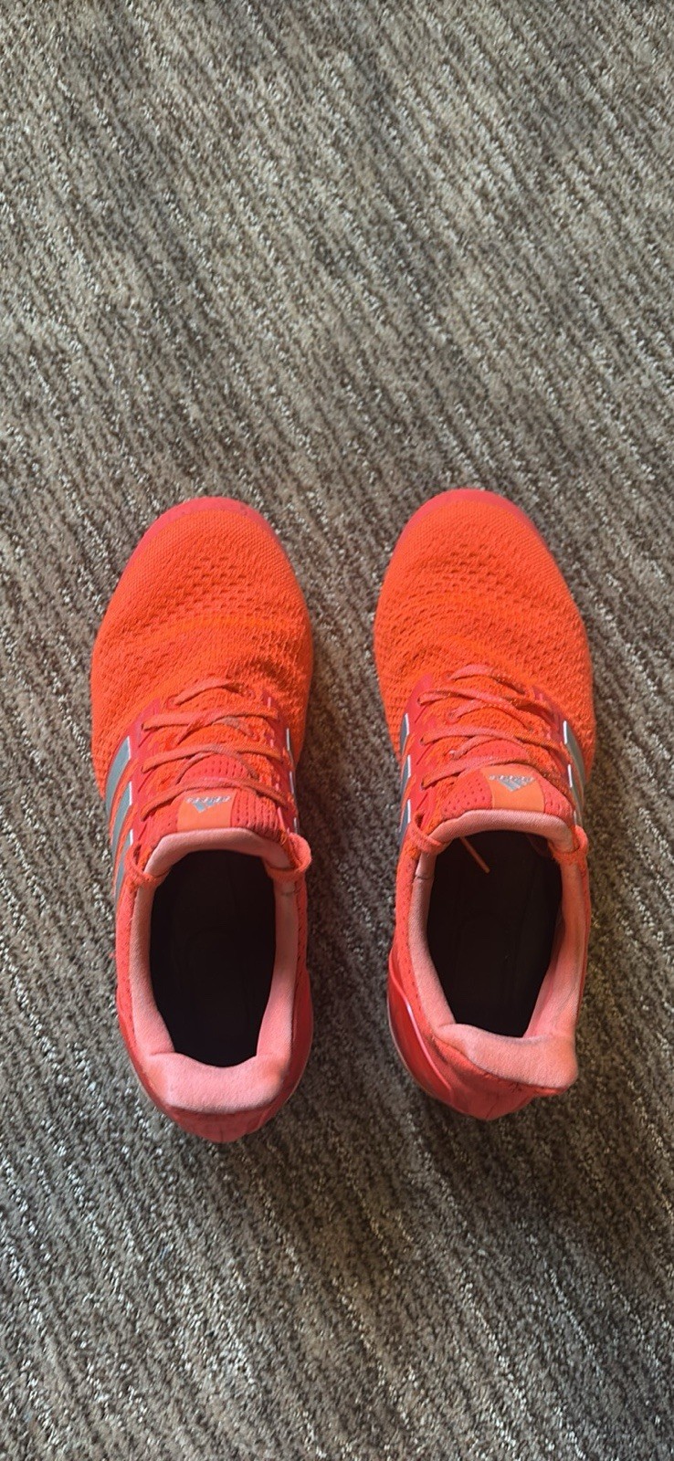 adidas UltraBoost Men’s Orange Low Top Lace-Up Athletic Sneaker Plastic Cleats