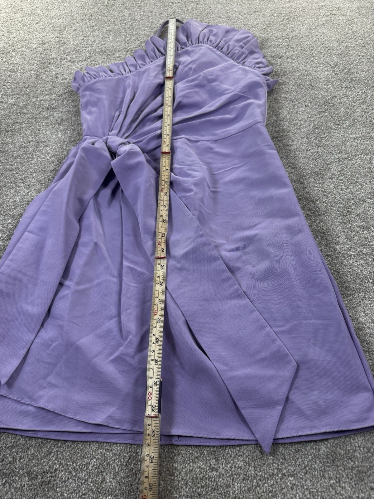 Delphine New York Purple One Shoulder Ruffle Bow Mini Dress 2 Zip Lined