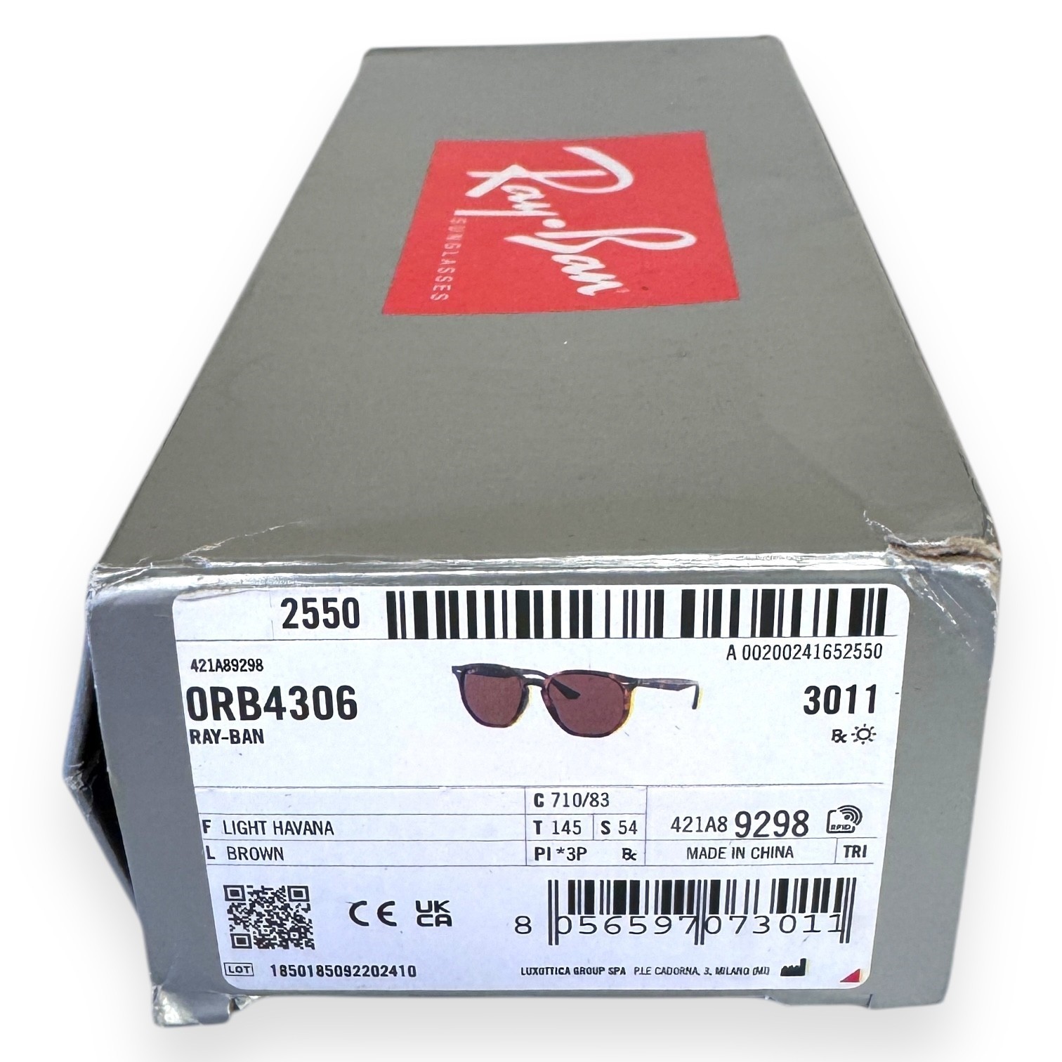 Ray-Ban Sunglasses RB 4306 710/83 Polished Brown Havana Polarized with Case