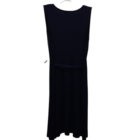 Chelsea & Theodore Belted Knee Length Dress Size Large New Navy Blue Office
