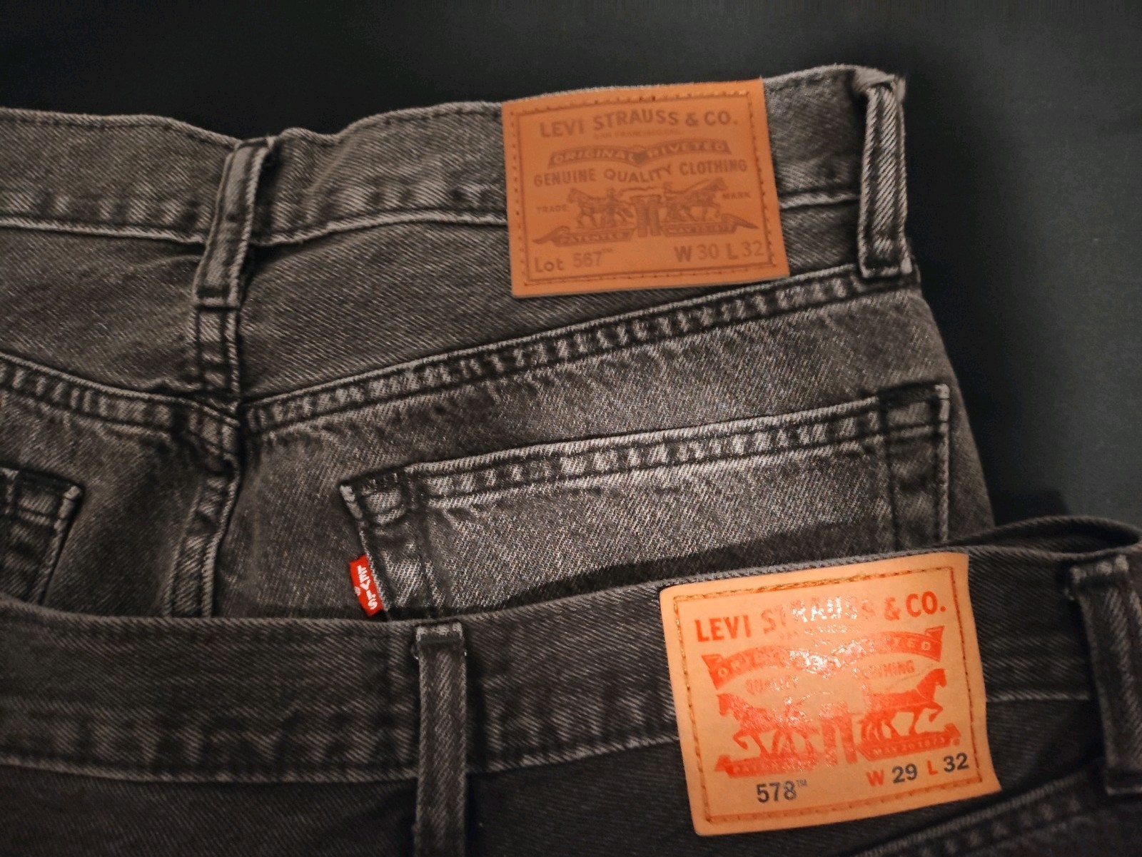 Levi’s 567 29 x 32 Light Gray and Levi’s 578 29 x 32 Gray Combo