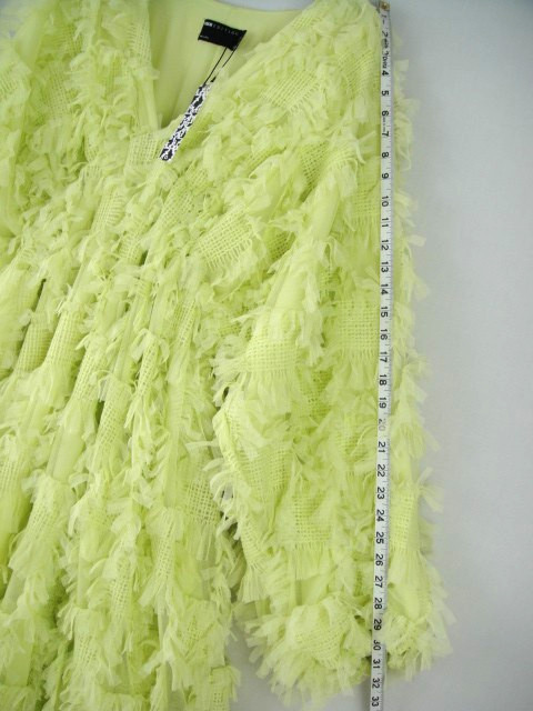 ASOS Edition Size 12 Apple Green Long V Neck Ruffle Pull Over Long Sleeve Dress
