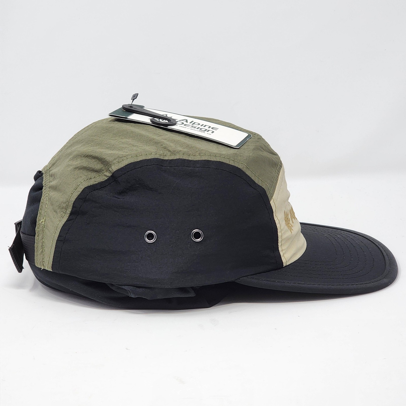 Alpine Design Hat Cap Strap Back Mens One Size 5 Panel Black Olive Khaki Nylon