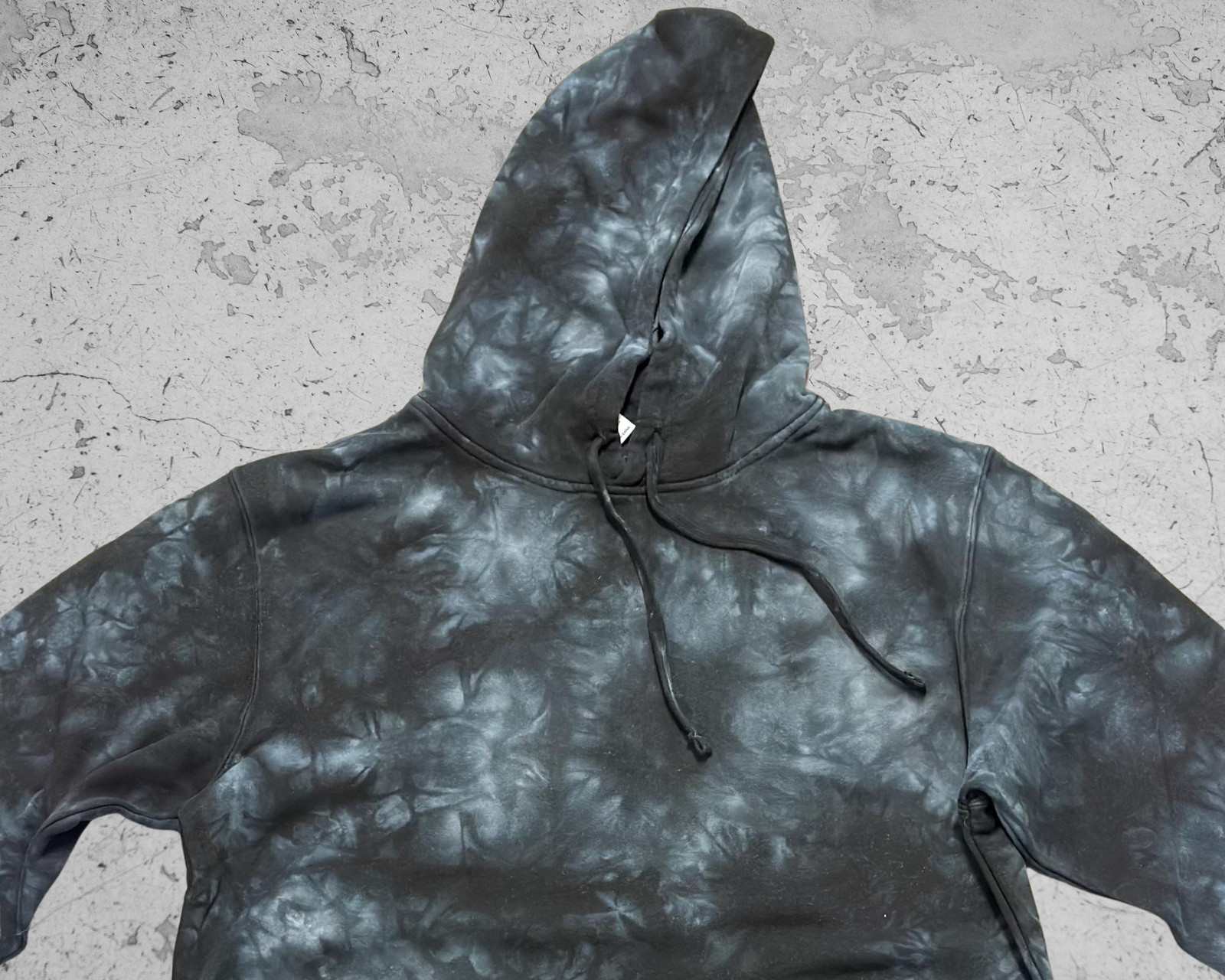 *NEW* Black Tie Dye Fleece Pullover Hoodie, Independent Trading Co. – LARGE