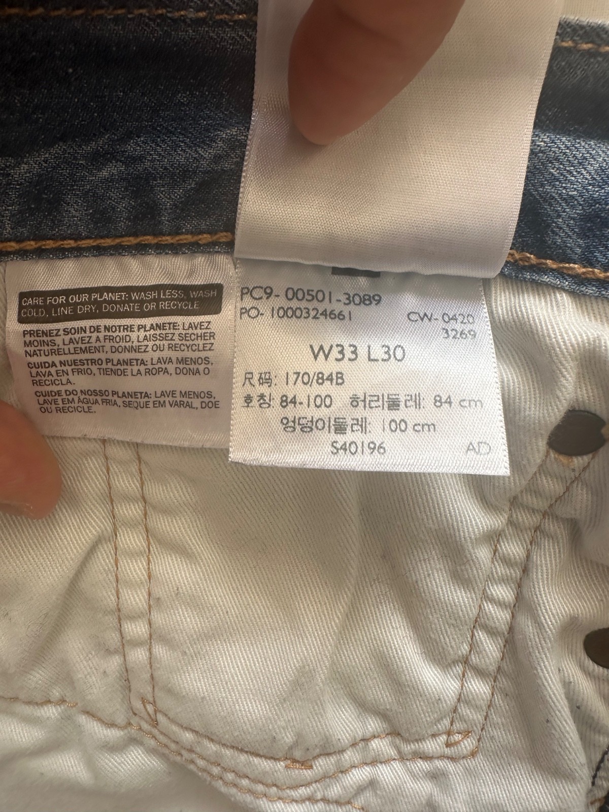 Levi’s 501 Men’s Original Fit Button Fly Blue Denim Jeans Size W33 L30 Made in I