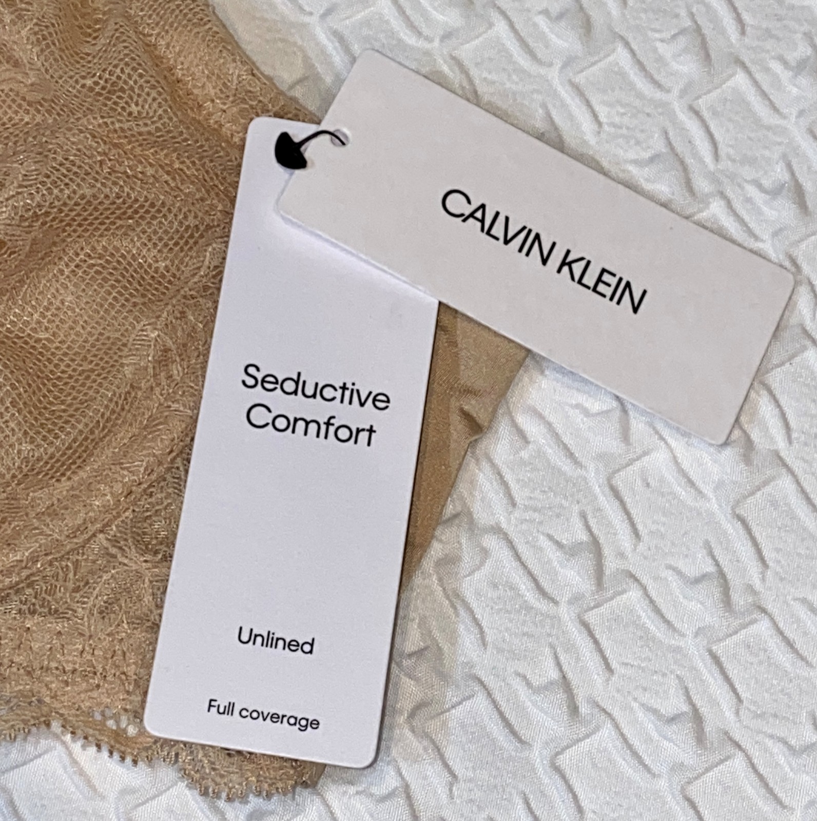 CALVIN KLEIN Seductive Comfort Lace Bare Nude Unlined Bra Womens 36 38 40 42 44