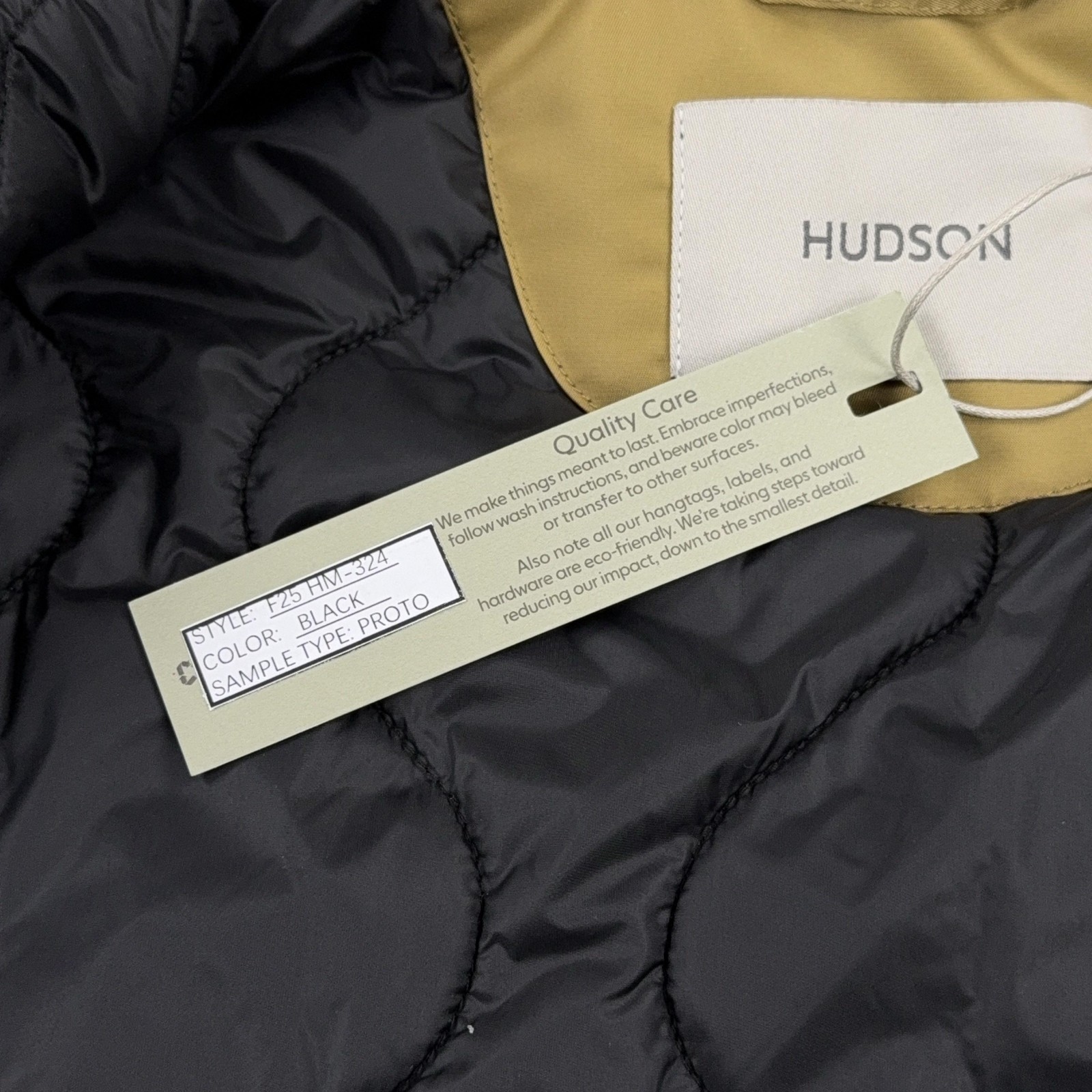 Hudson Jacket Mens Medium Beige Quilted Button Up Utility Quilted Chore Workwear