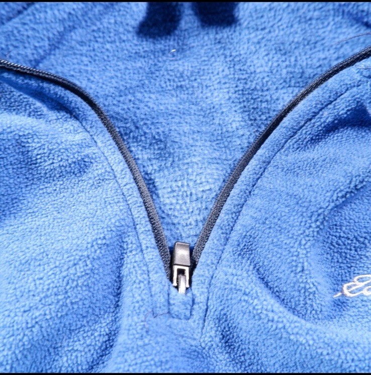 Eddie Bauer Men’s XL Blue 1/4 Zip Fleece Pullover Mock Neck w/ Pockets