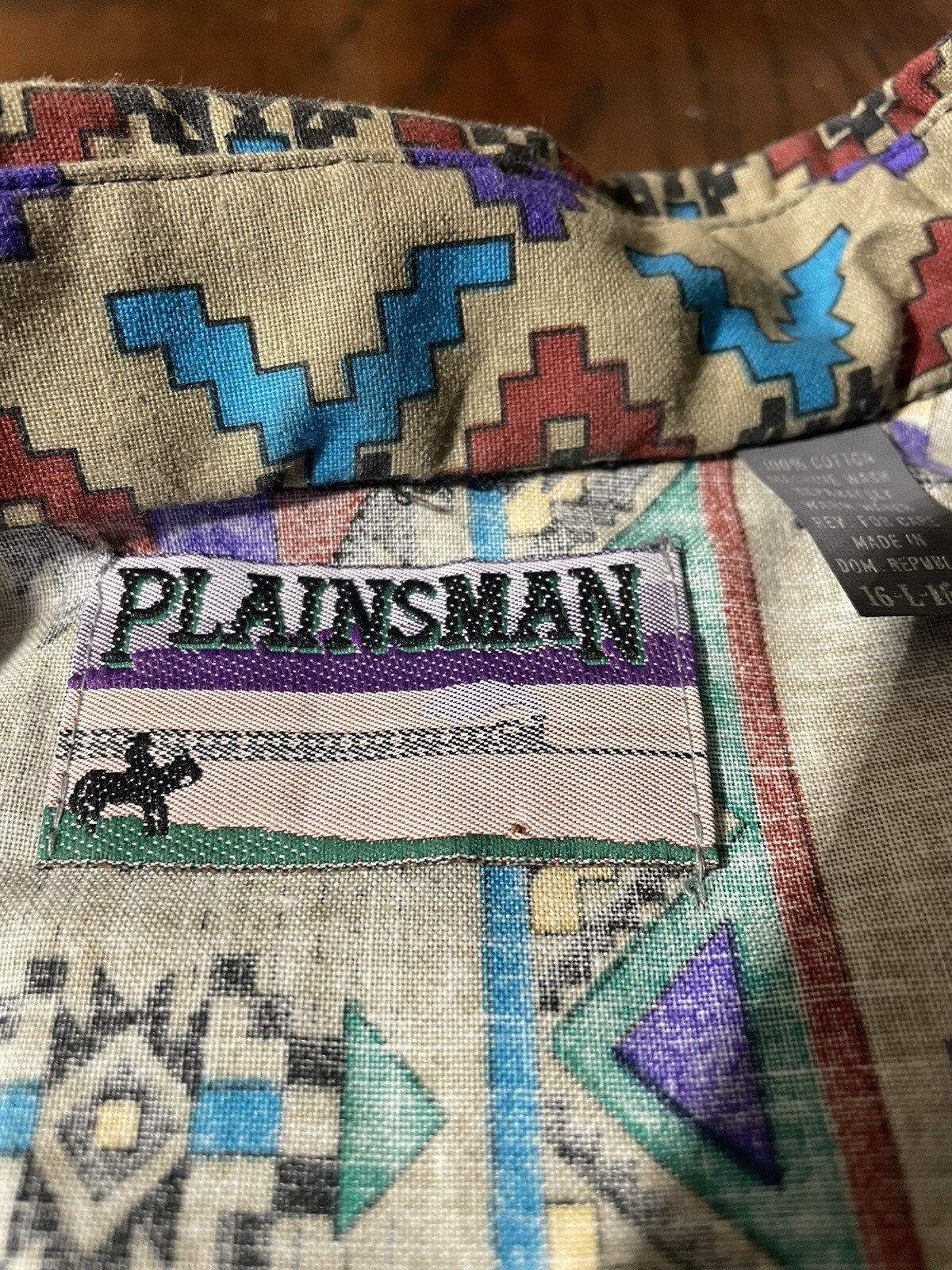 Retro Rodeo Vintage Plainsman READ!! Aztec Western, Cowboy Collectible Shirt