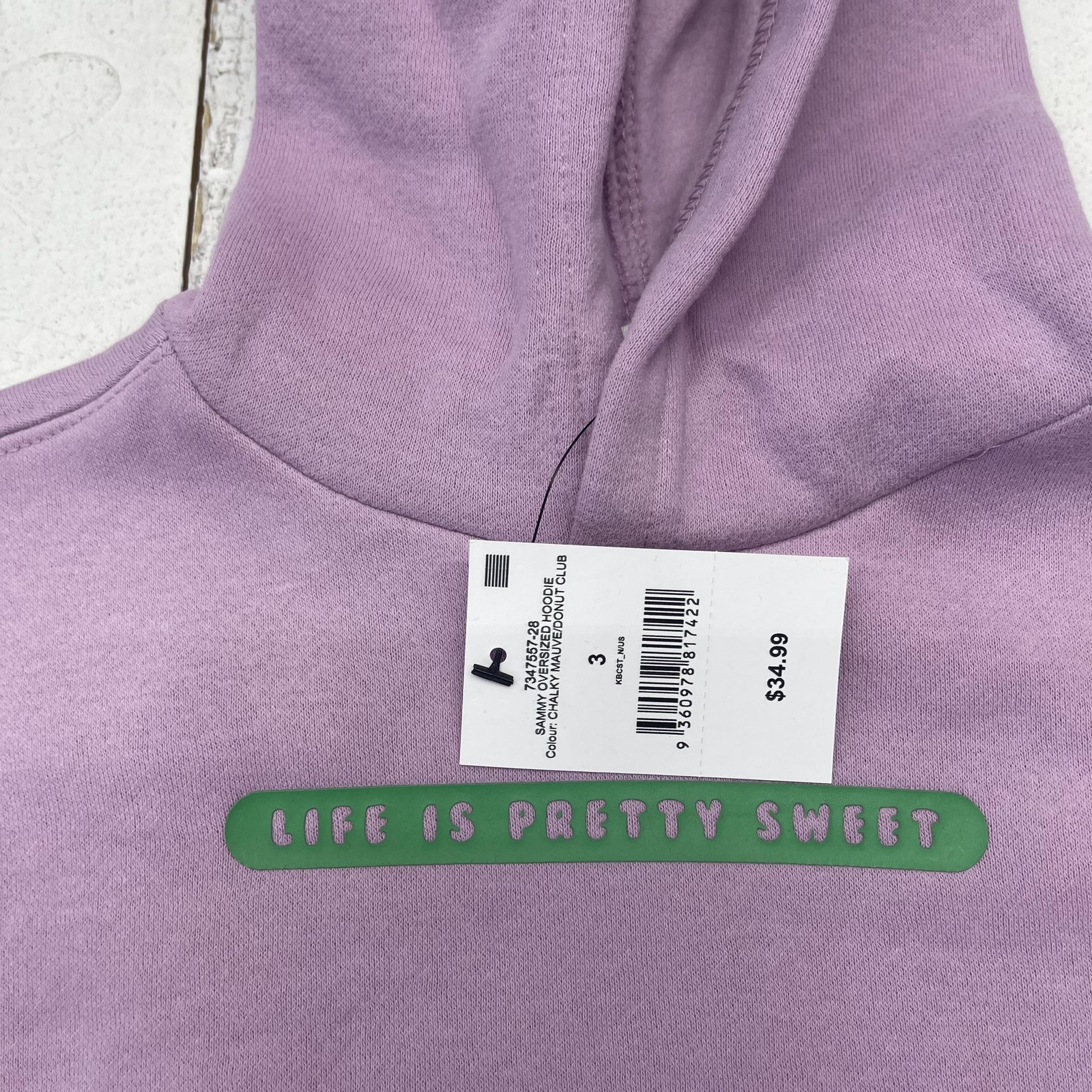 Cotton On Kids Hoodie Sweatshirt Youth 3 Purple Donut Club Life Is Pretty Sweet