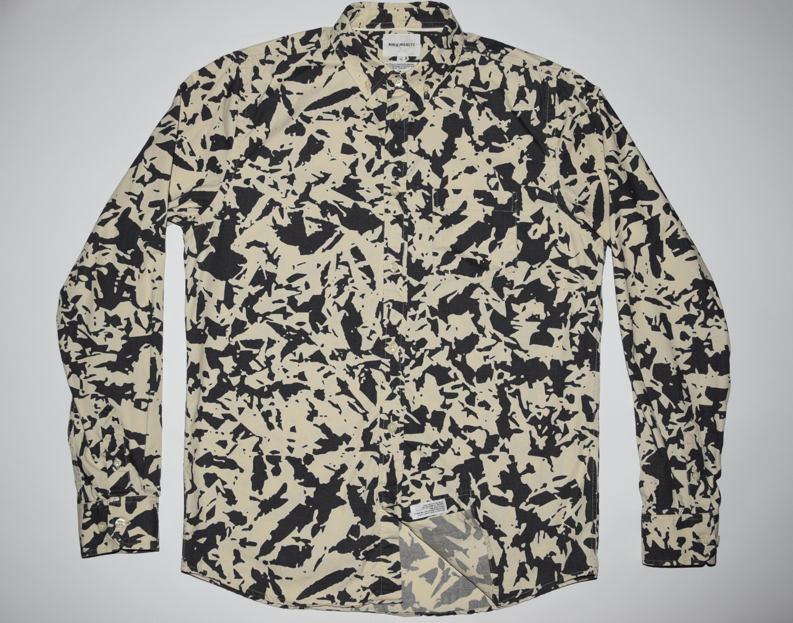 NORSE PROJECTS ANTON BROKEN LEAF LONG SLEEVE SHIRT SIZE M / Slim P2P 21″ MINT