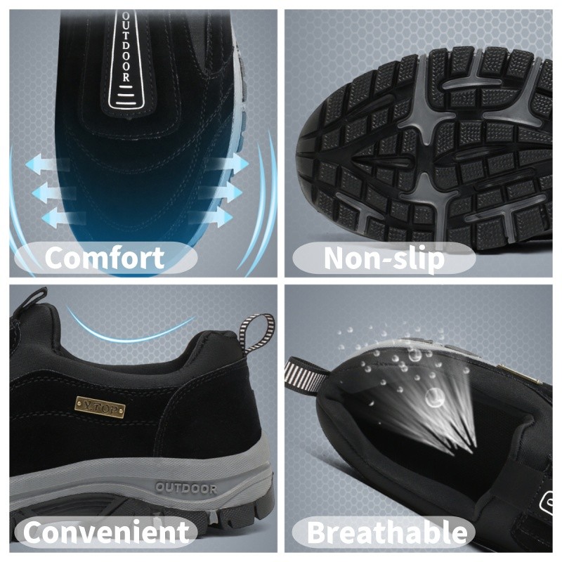 Hiking Shoes for Men Daily Outdoor Flat Bottomed Comfortable Walking Loafers