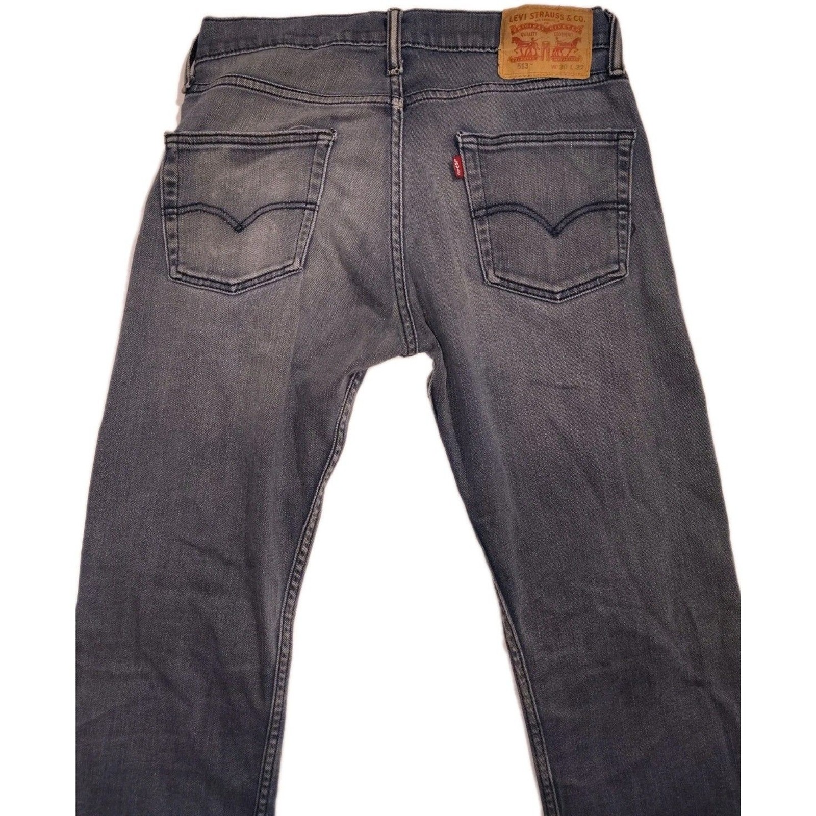 Levi’s 513 Slim Straight Leg Jeans Gray Denim Low Rise Men’s 30×32