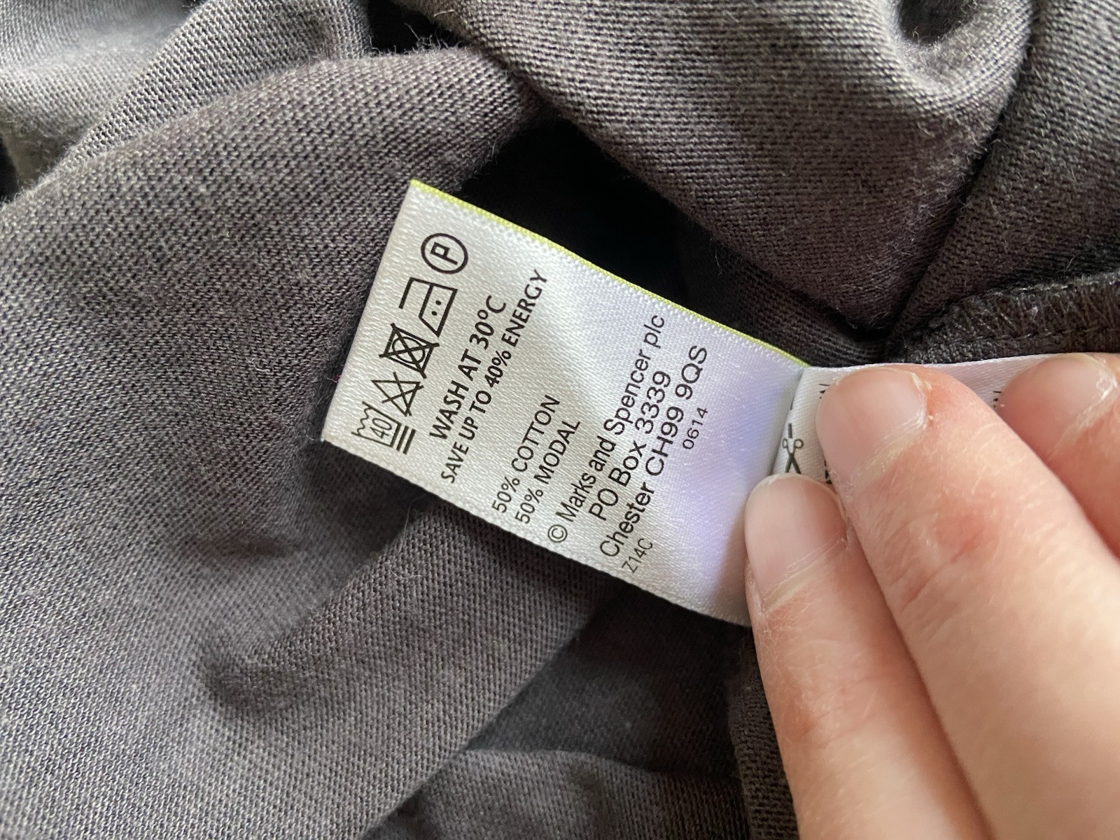 M&S Grey T-Shirt | Charcoal Leopard Print Top | Stretch Jersey | VGC Size 8