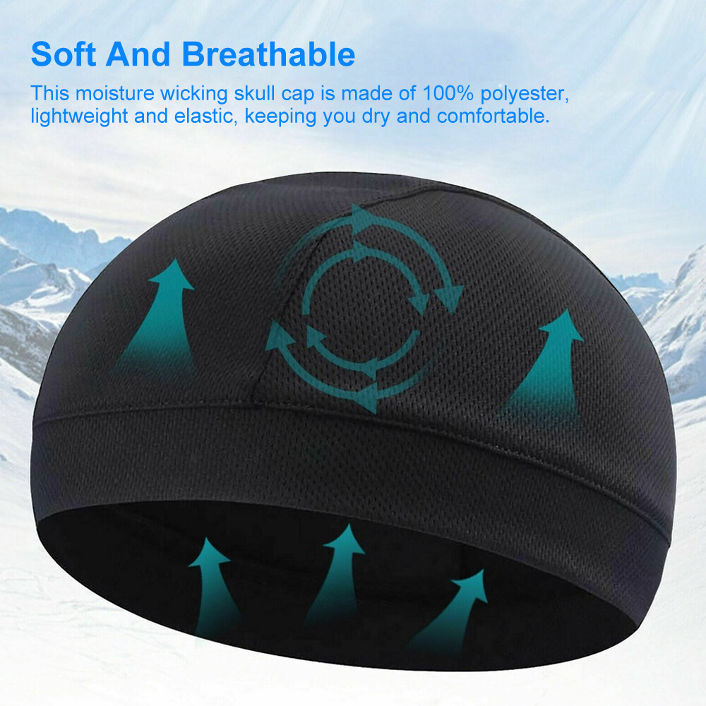 3x Helmet Liner Skull Cap Beanie Sweat Wicking Cycling Sport Quick-dry Hat Wrap