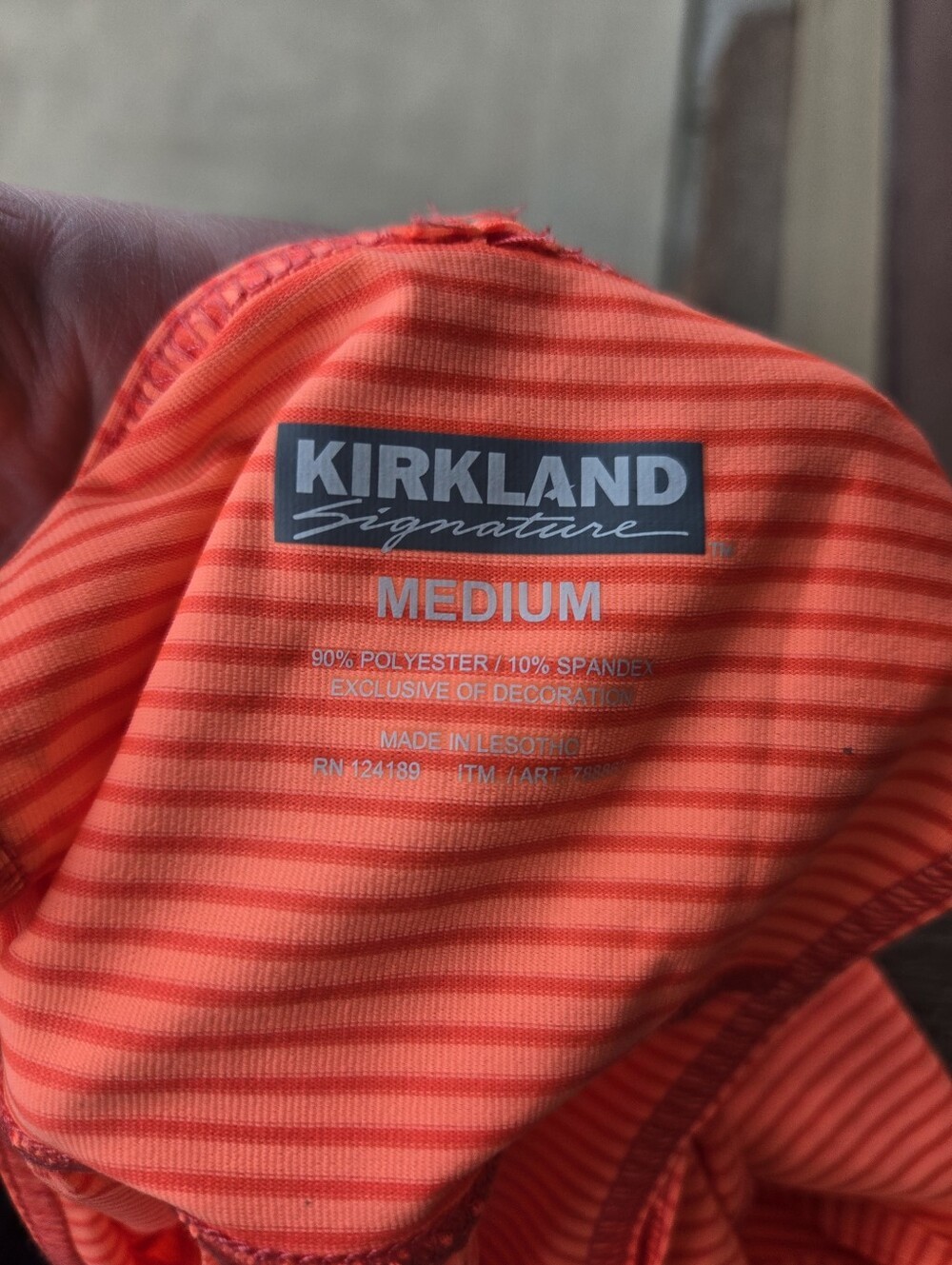 NWT Kirkland Signature Coral Stripe Performance Tank Top Women’s Size Medium
