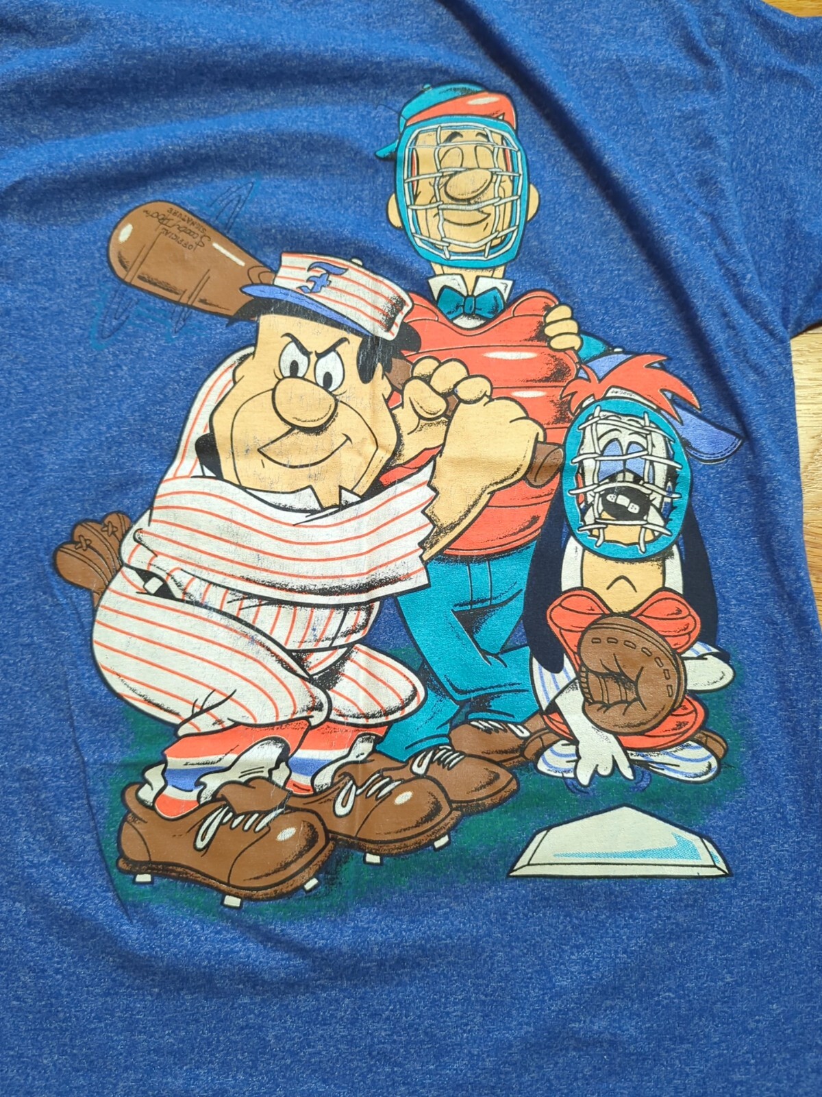 Vintage Cartoon Network Yogi Bear Flintstones Shirt Double Sided Graphic Adult L