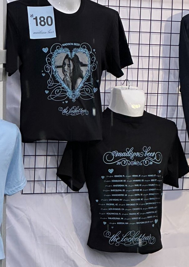 Madison Beer The Locket Tour 2026 New Merch Collections T-Shirt Reprint