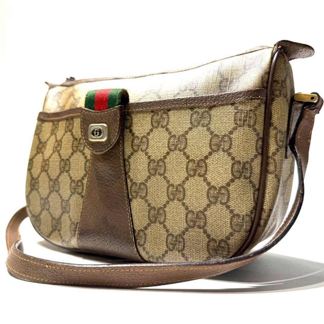 GUCCI Shoulder Bag GG Supreme Web Sherry Line Interlocking G W9.1xH7.7″