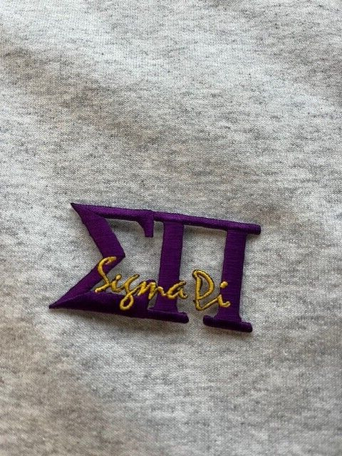 Sigma Pi Ash Gray Crewneck w/Embroidered Letters sz Large