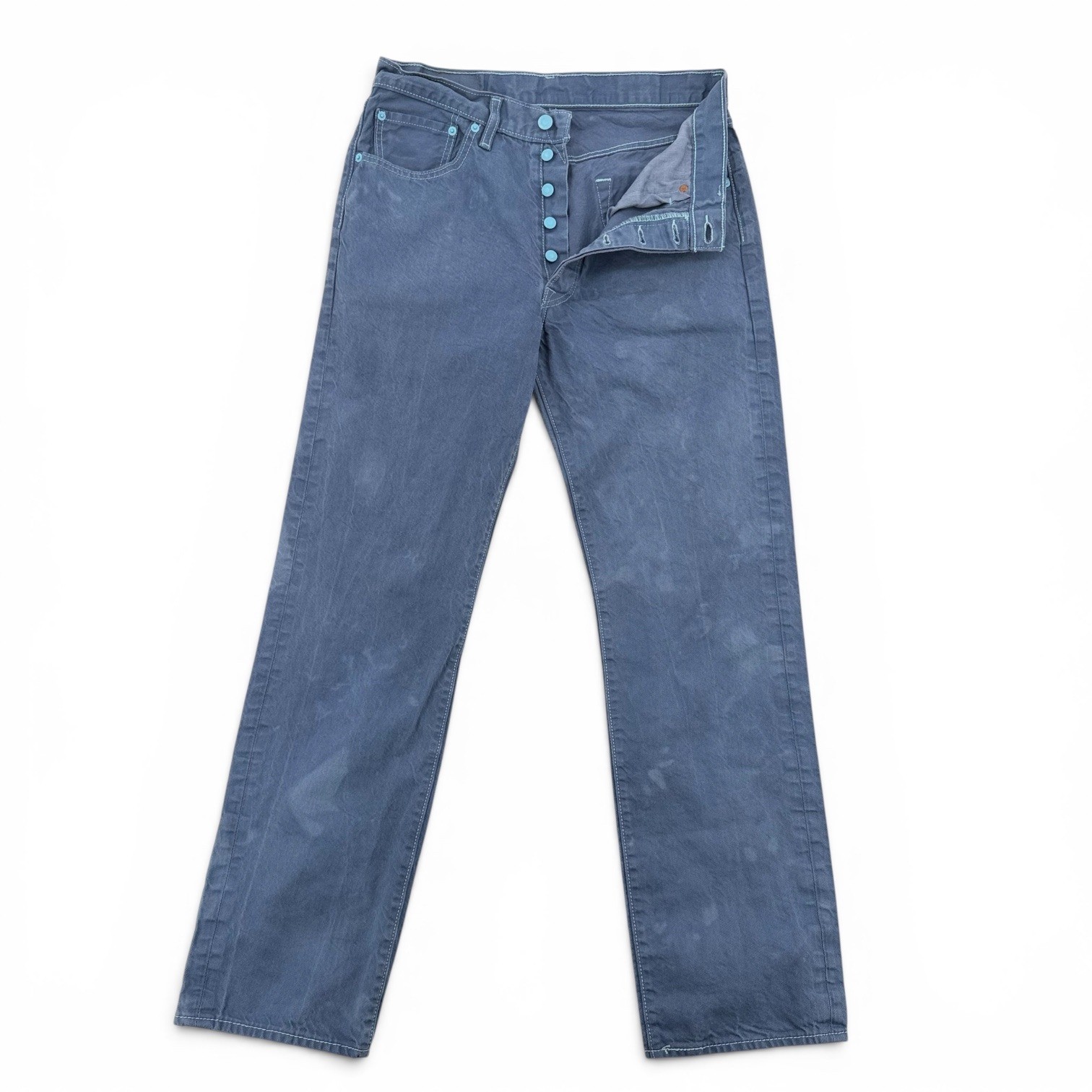 Levi’s 501 Original Fit Mens W34 L34 Blue Garment Dyed Jeans