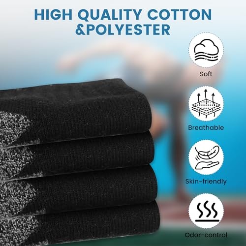 Men’s Cotton Crew Work Socks – Cushioned Boot Socks for 10-13 Olive Assorted